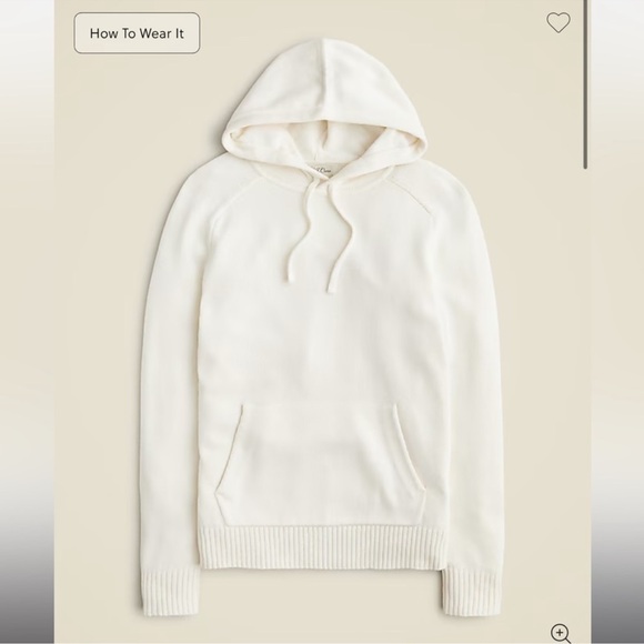 J.Crew Heritage cotton hooded sweater Ivory